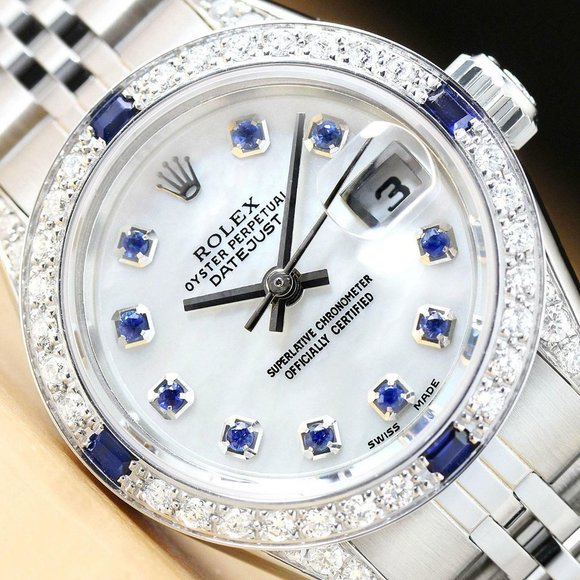 Rolex Accessories - Sale! Rolex 18k White Gold w/ Sapphire + Diamond Bezel